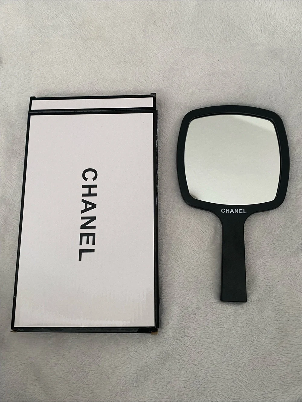 CHANEL Black Hand Mirror CC Logo